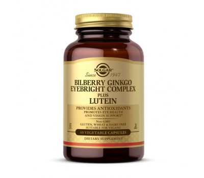 Bilberry Ginkgo Eyebright Complex plus Lutein (60 veg caps)