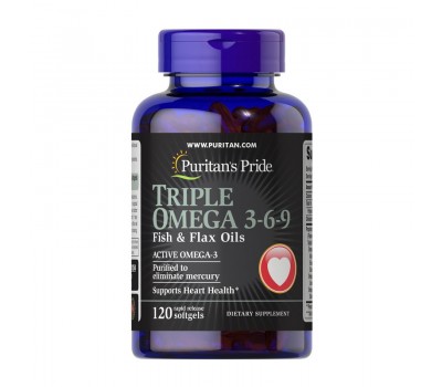Triple Omega 3-6-9 Fish, Flax & Flax Oils (120 softgels)
