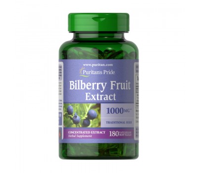 Bilberry Fruit Extract 1000 mg (180 softgels)