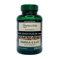 High Lignan Flax Oil 1000 mg Omega - 3, 6 & 9 (120 softgels)
