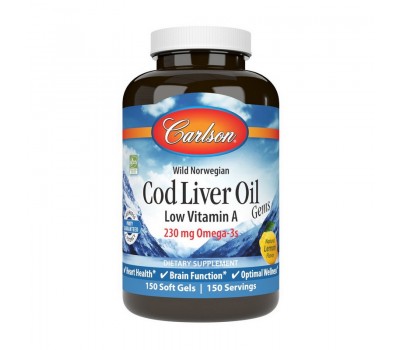 Cod Liver Oil Low Vitamin A 230 mg Omega-3s (150 softgels)