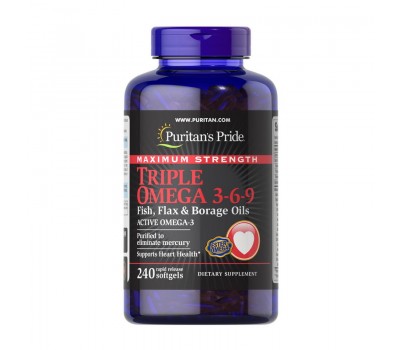 Max. Str. Triple Omega 3-6-9 Fish, Flax & Borage (240 softgels)