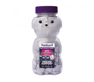 Kids Chewable Teddies + Vitamin C (60 chew teddies)