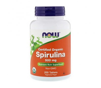 Spirulina 500 mg Certified Organic (200 tabs)