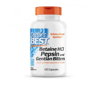 Betaine HCI Pepsin and Gentian Bitters (120 caps)