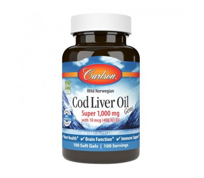 Cod Liver Oil Gems Super 1000 mg (100 softgels)