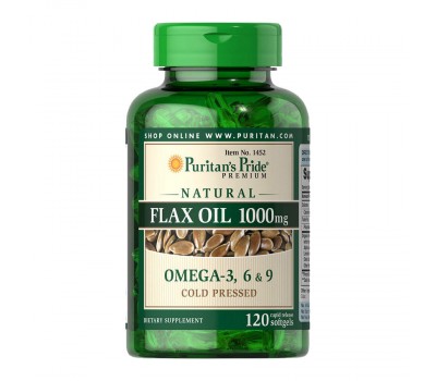 Natural Flax Oil 1000 mg Omega 3-6-9 (120 softgels)