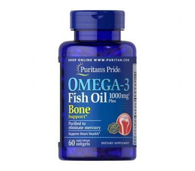 Omega-3 Fish Oil 1000 mg Plus Bone Support (60 softgels)