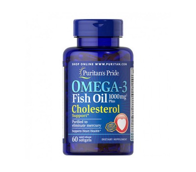 Omega-3 Fish Oil 1000 mg Plus Cholesterol Support (60 softgels)