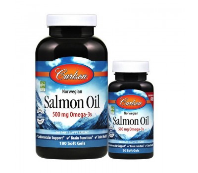 Salmon Oil 500 mg Omega-3s (180+50 softgels)