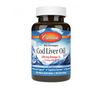 Cod Liver Oil 280 mg Omega-3s Minis (250 mini softgels)