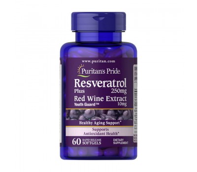 Resveratrol 250 mg plus Red Wine Extract 10 mg (60 softgels)
