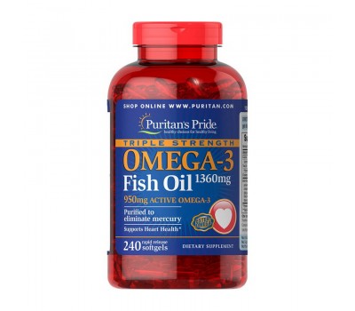 Triple Strength Omega-3 Fish Oil 1360 mg (240 softgels)