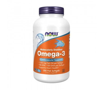 Omega-3 Molecularly Distilled (200 fish softgels)